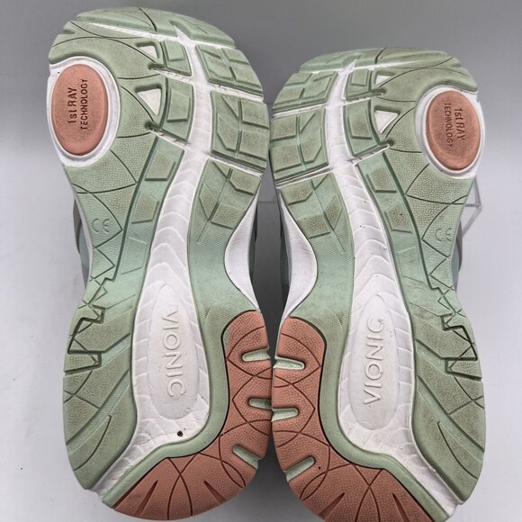 Vionic Berlin Womens 8.5  Gray Mint Mesh Athletic Slip On Sneakers Running Shoes - Picture 12 of 13